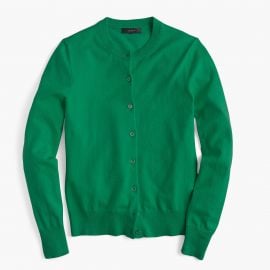 Cotton Jackie Cardigan Sweater warm jade at J. Crew